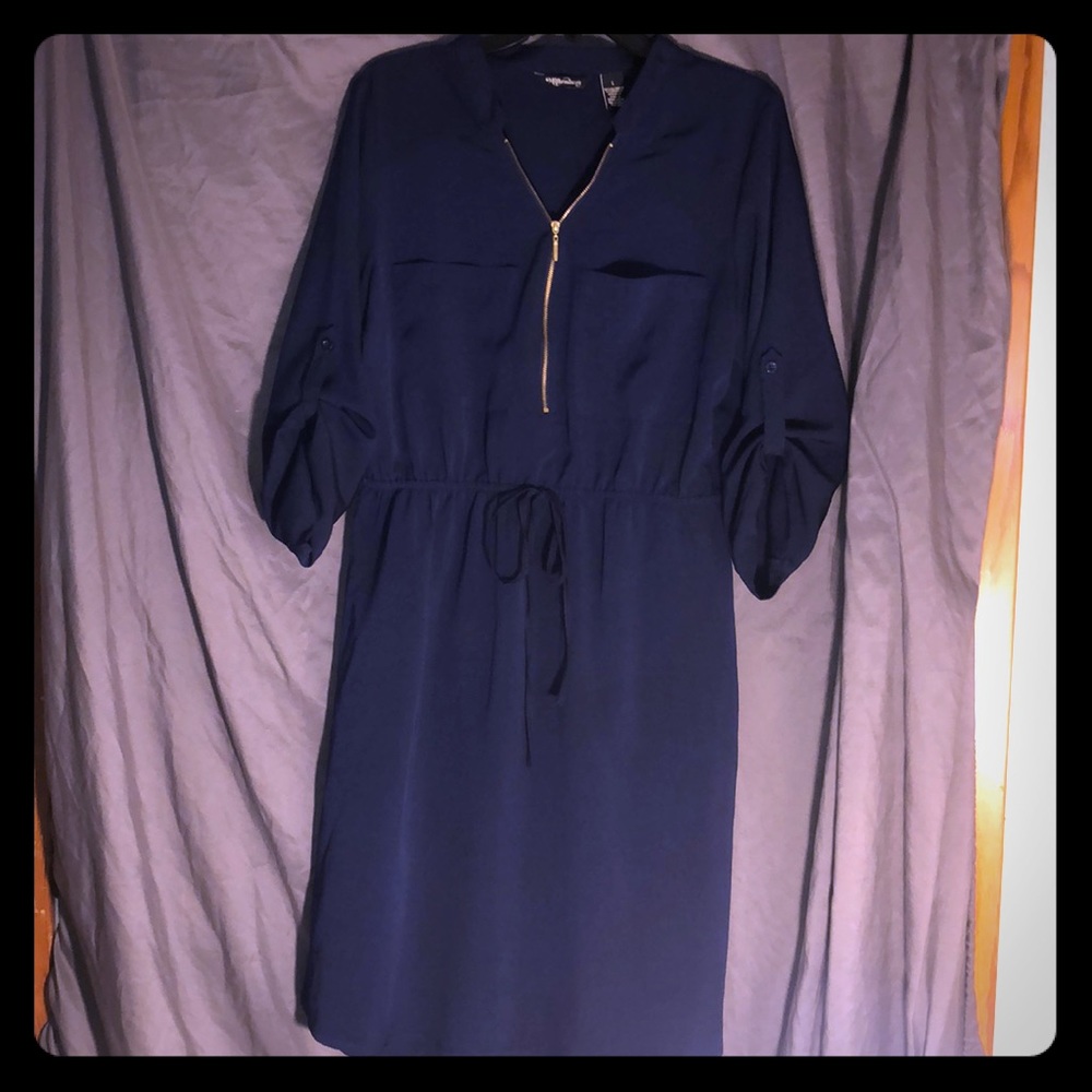 Blue dress cold zipper